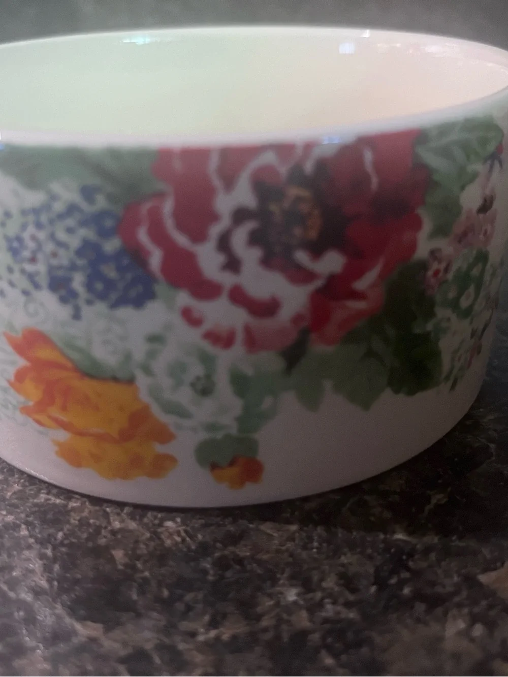 The Pioneer Woman Floral Ceramic Jar with Wooden Lid - White, Green, Pink, Red